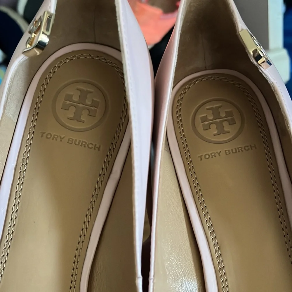 TORY BURCH Sea Shell Pink Pointed-Toe Elizabeth 40mm Baby Calf Pump